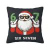 Christmas Funny Six Seven Meme Brainrot Santa Claus Pillow Case Cushion Cover Soft Pattern Pillow Cover Funny Pillowcases