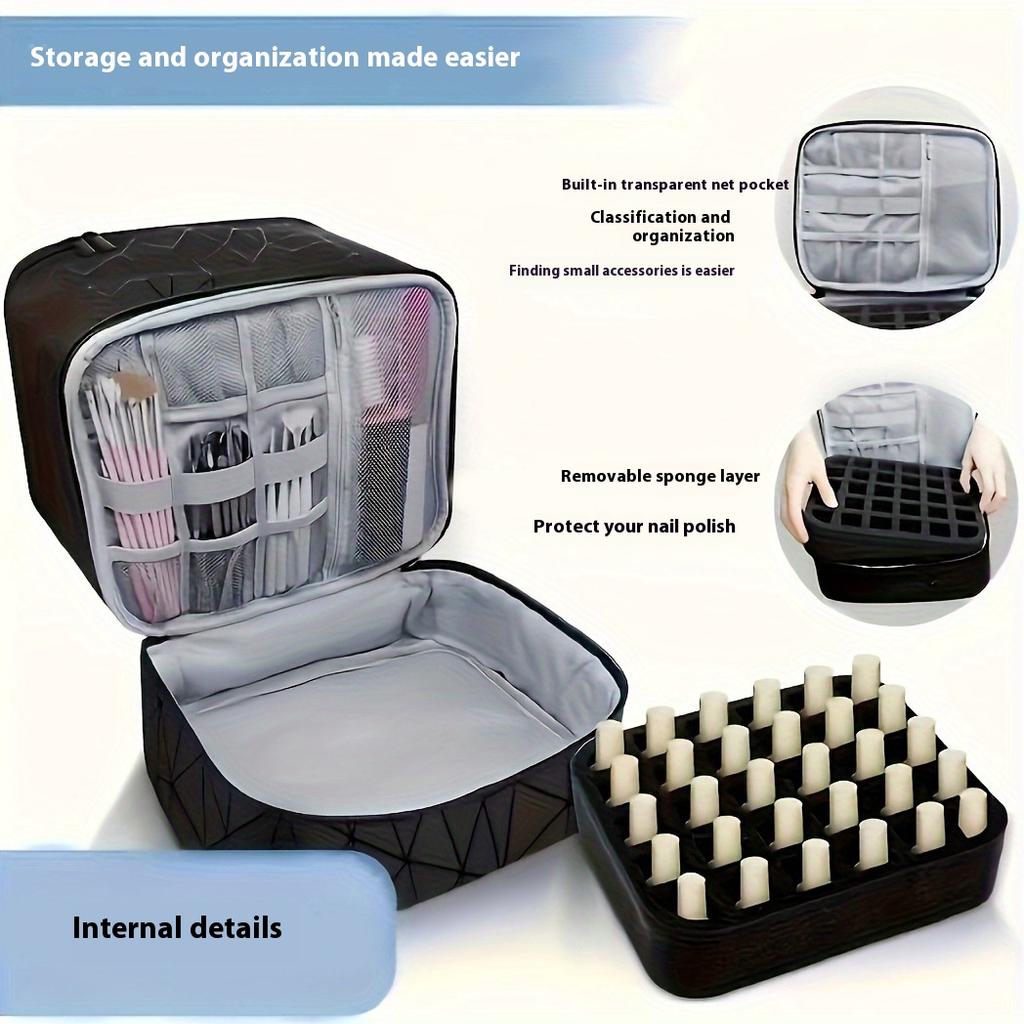 Large Capacity Cosmetic Bag, High-end PVC Portable Women's Bag, Nail Polish Storage Bag, Manicure Tote Bag