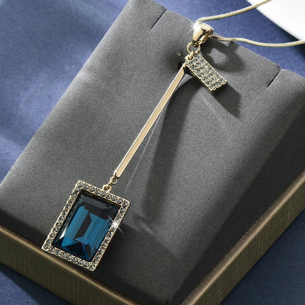 

Модное шикарное длинное ожерелье с геометрическим кристальным и кисточным дизайном для женщин