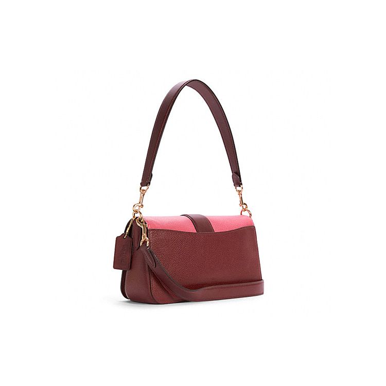 Coach Georgie 27 Classic Horse And Carriage Buckle Color Block Leather Underarm Bag Wine God Bag Shoulder Crossbody Tote Bag Medium C4065-IMSPV