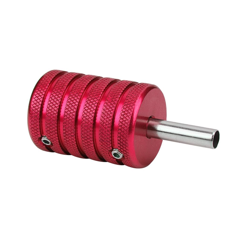 35mm Aluminiumlegierung Tattoo Gerändelter Griff Tube Tattoo Maschine Griffgriffe (rot)