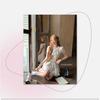 2026 Summer French Slim-fit Peter Pan Collar White Shirt and Embroidered Heart Skirt Set for Women