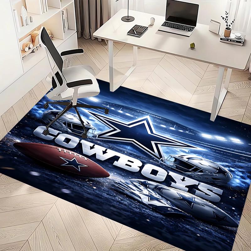 1pc Dallas Cowboys Print Area Rug - Soft, Washable Non-Slip Indoor Mat, Living Room, Home Office Decorative Rug,Office Decorative