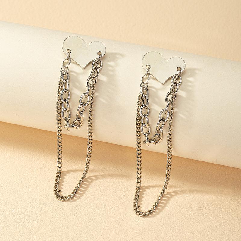 

Корейские ретро серьги-сердечки: Модные панк-кисточки с шипами для женщин