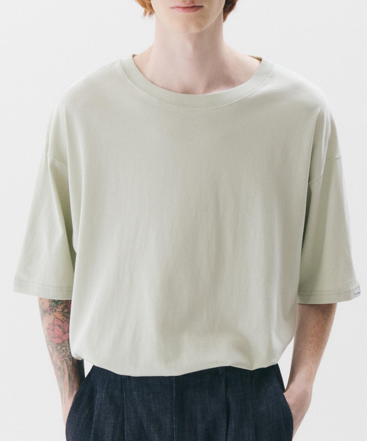 Triple Sense Pastel Color Silket Cotton T-Shirt_Mint Grey S