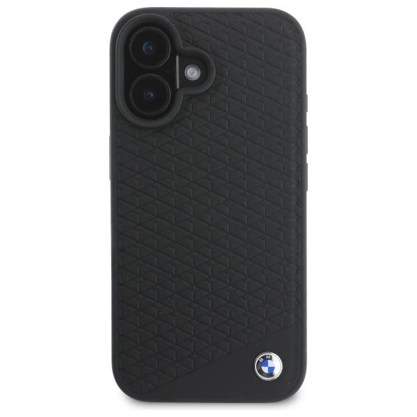 BMW Bmhmp16S23Rddk Iphone 16 6.1        Black Hardcase Sign Leather Diamond Metal Logo Magsafe