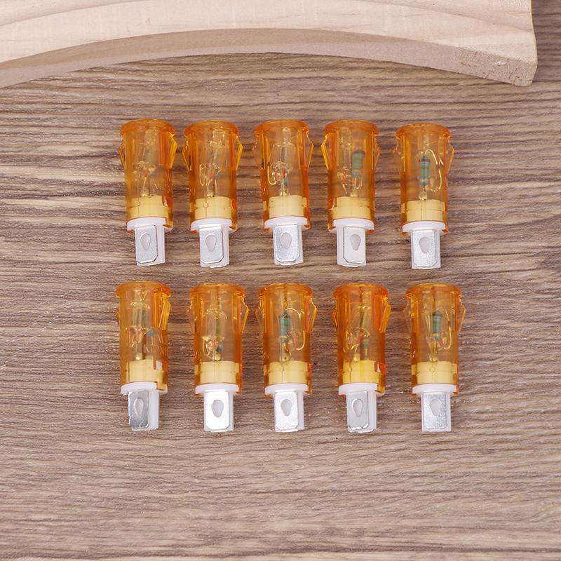 

10 шт. Сигнальная лампа Панельный монтаж Неоновый индикатор Красный Зеленый Желтый Огни 220 В 10 мм Mdx-11A Пилотный Направляющий жёлтый