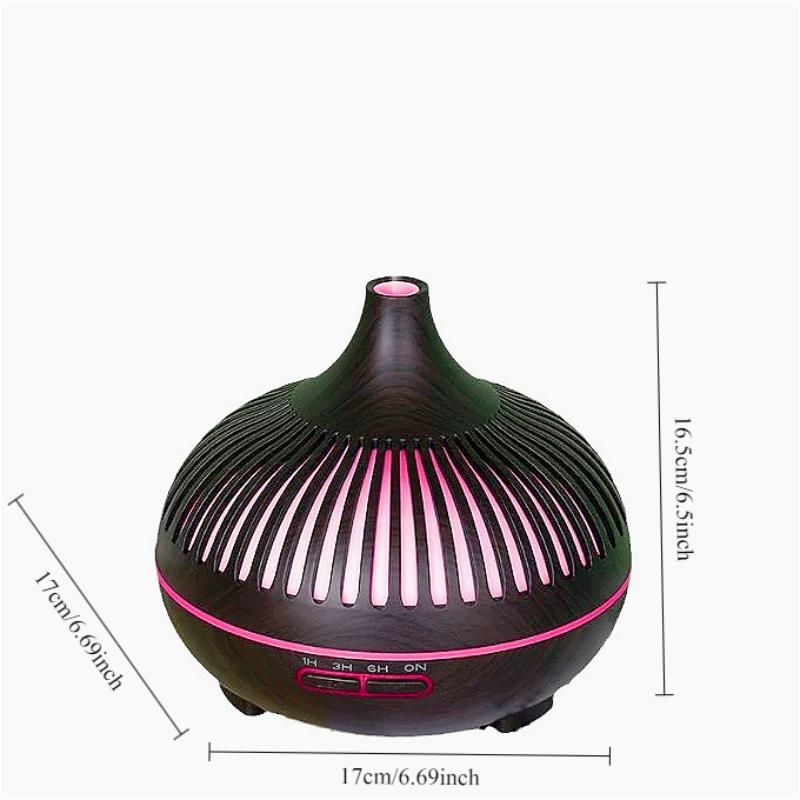 Wireless 500ML Aromatherapy Essential Oil Diffuser Woodstove Ultrasonic Air Humidifier Cool with 7 Color LED Lights