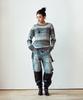THEVINYLHOUSE Grunge Stripe Sweater Gray