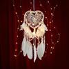 Nordic Dream Catcher Heart String Lights - Hanging Ornament for Weddings and Christmas