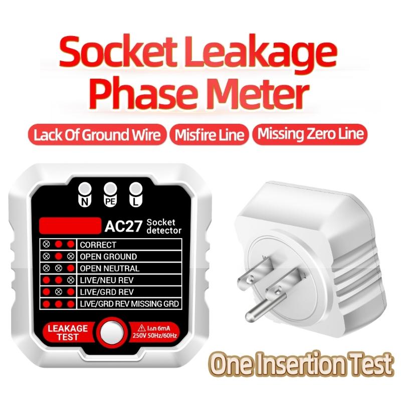 Outlet Tester Advanced Receptacle Tester with Voltage-Display 250V Power Socket Automatic Electric Circuit Polarity-