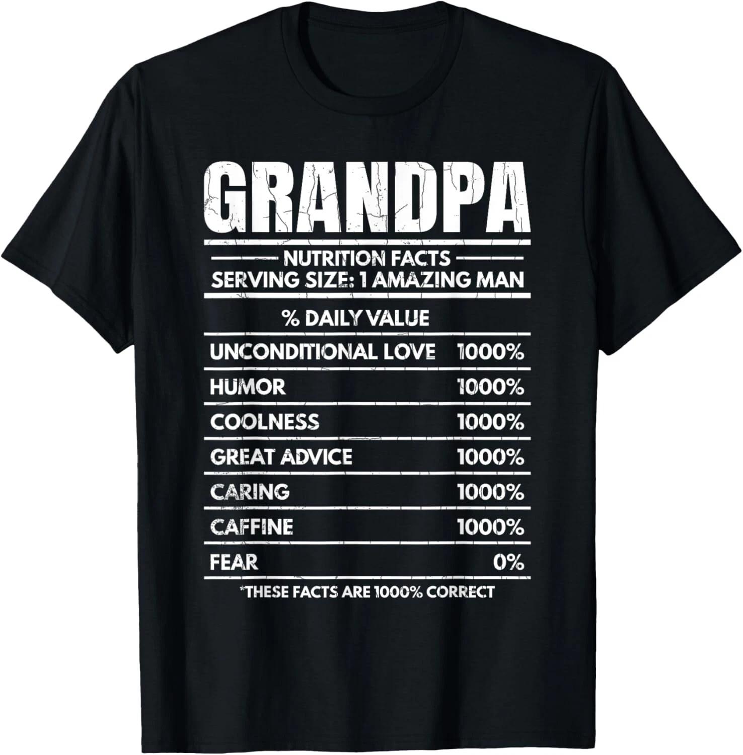 Grandpa Facts Funny Grandfather Lover Graphic Tee Gift Unisex T-Shirt S