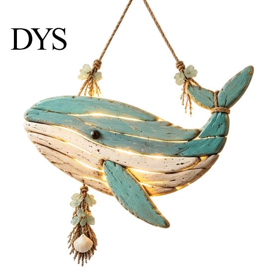 Cordless Wall Lighting Coastal Fish Pendant with Light, Fish/Turtle/Jellyfish/Dolphin/Octopus/Whale Shape, Resin Ocean Bedroom Bedside Light