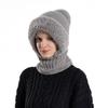 Women's Knitted Hat with Scarf and Mask Set, Winter Warm Fleece Riding Windproof Wool Hat