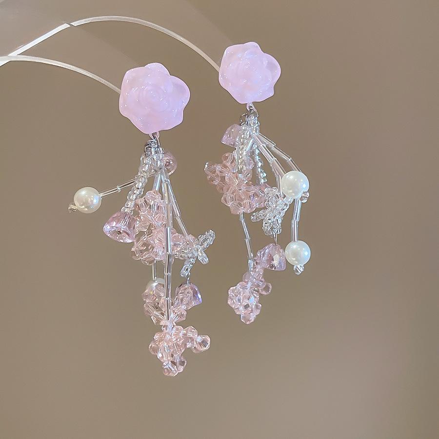 

Модные серьги, легкие роскошные длинные серьги в стиле ретро, ​​свежие и милые серьги, элитные серьги в подарок.