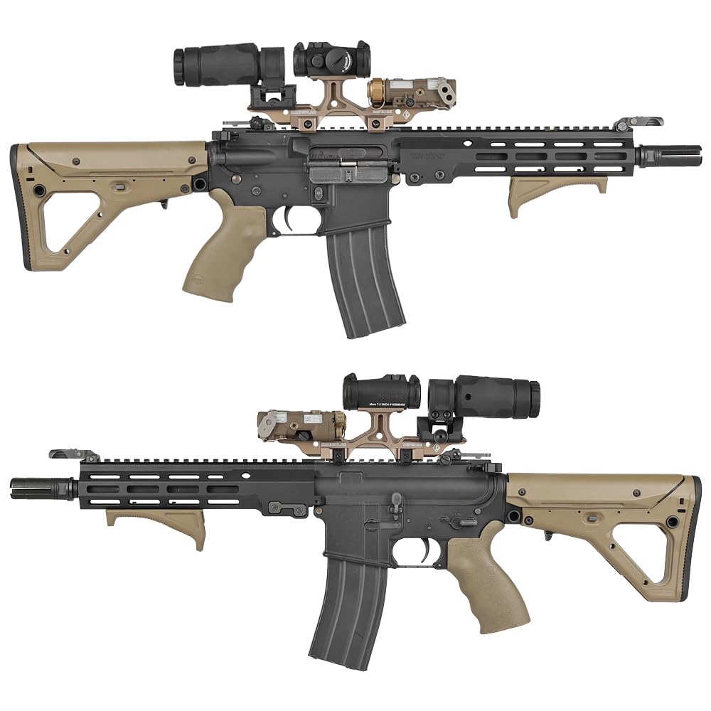 Ryohin Buhin Micro Dot Sight Compatible OMM Micro Riser Mount Replica Set, Irregular Defense Type Laser Riser, Aluminum Alloy (DE Dark Earth)