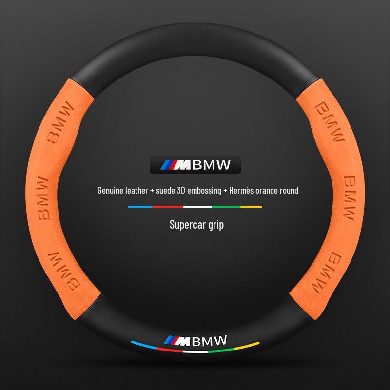 BMW 6 Series Steering Wheel Cover (2007-2024) - Ultra-Thin Carbon Fiber, Genuine Leather & Suede, All-Season Universal Handle Cover