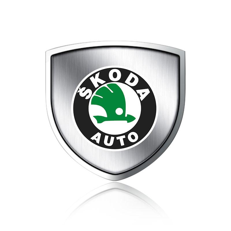 1Pcs 3D Metal Auto Door Shield Emblem Car Body Badge Sticker Styling For Skoda Octavia Fabia A7 Kamiq Kapoq Kodiaq Rapid SCALA Superb Yeti Derivati