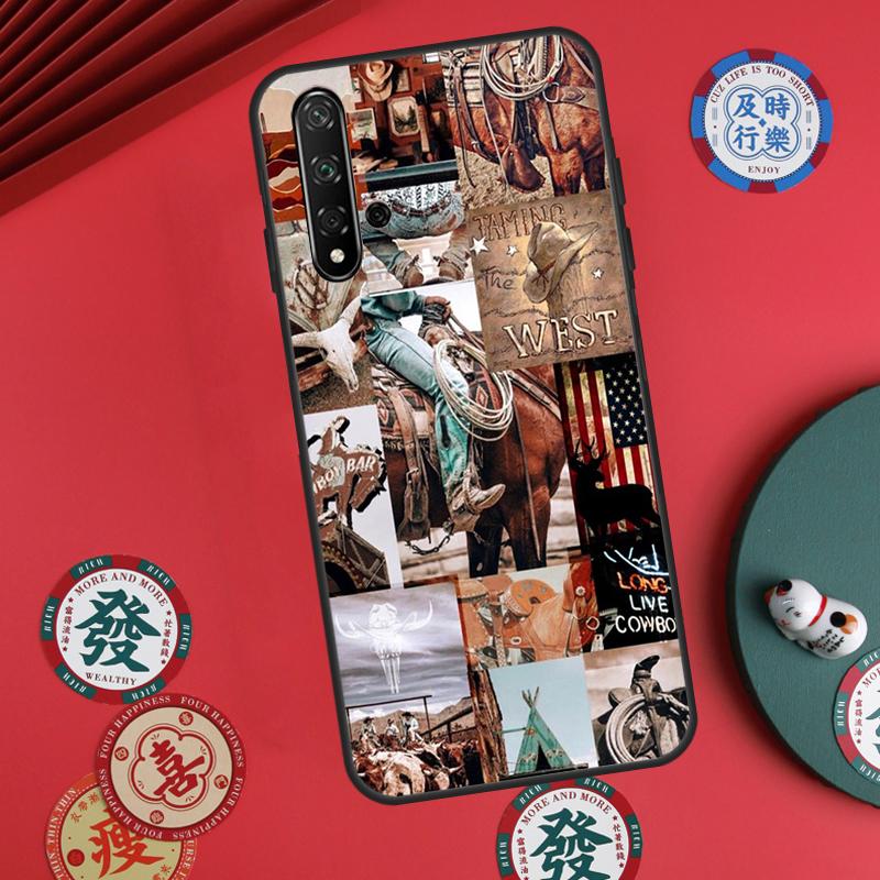 Cowboy Cowgirl Western Ranch Boho For Huawei Nova Y73 Y72 Y61 Y91 Y90 Y70 Y60 12s 12i 11i 8i 9 10 SE P60 Pro P30 P40 Lite Case