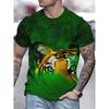 Summer Men's 3D Printed Crew Neck T-Shirt Fashion Versatile Trend Breathable Casual