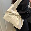 Korean version of casual underarm women's bag 2025 new simple bow design sense tote bag simple portable shoulder bag
