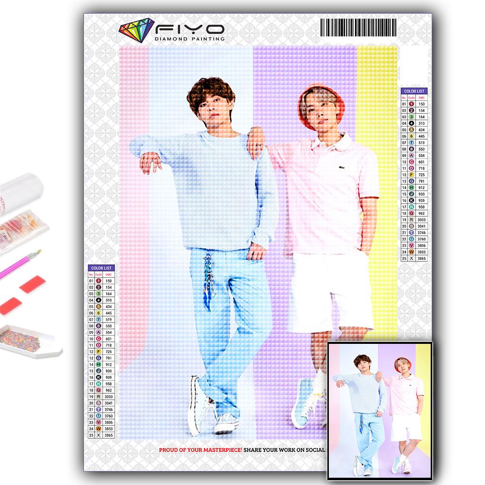 5D DIY Diamond Painting Cross Stitch Korean Boy Group Diamond Embroidery Mosaic Wall Art Home Decoration