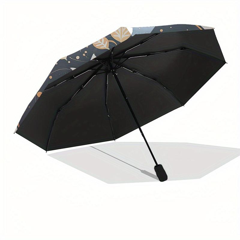 Elegant Lotus Flower Mandala Wall Art DecorUmbrellaPortable 3-Fold Compact Umbrella for Men & Women Gift