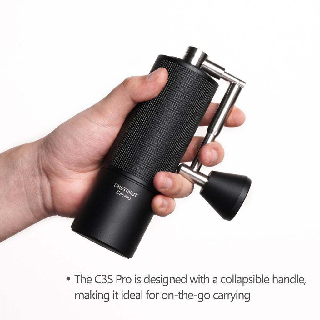 TIMEMORE C3S Pro Manual Coffee Grinder with CNC Stainless Steel Conical Burrs, 25g Capacity, Internal Adjustable Settings, and Double Bearing