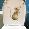 Mouse Looking Up Funny Toilet Stickers Cartoon Urination Toilet Lid WC Door Sticker Removable Self-Adhesive Decor