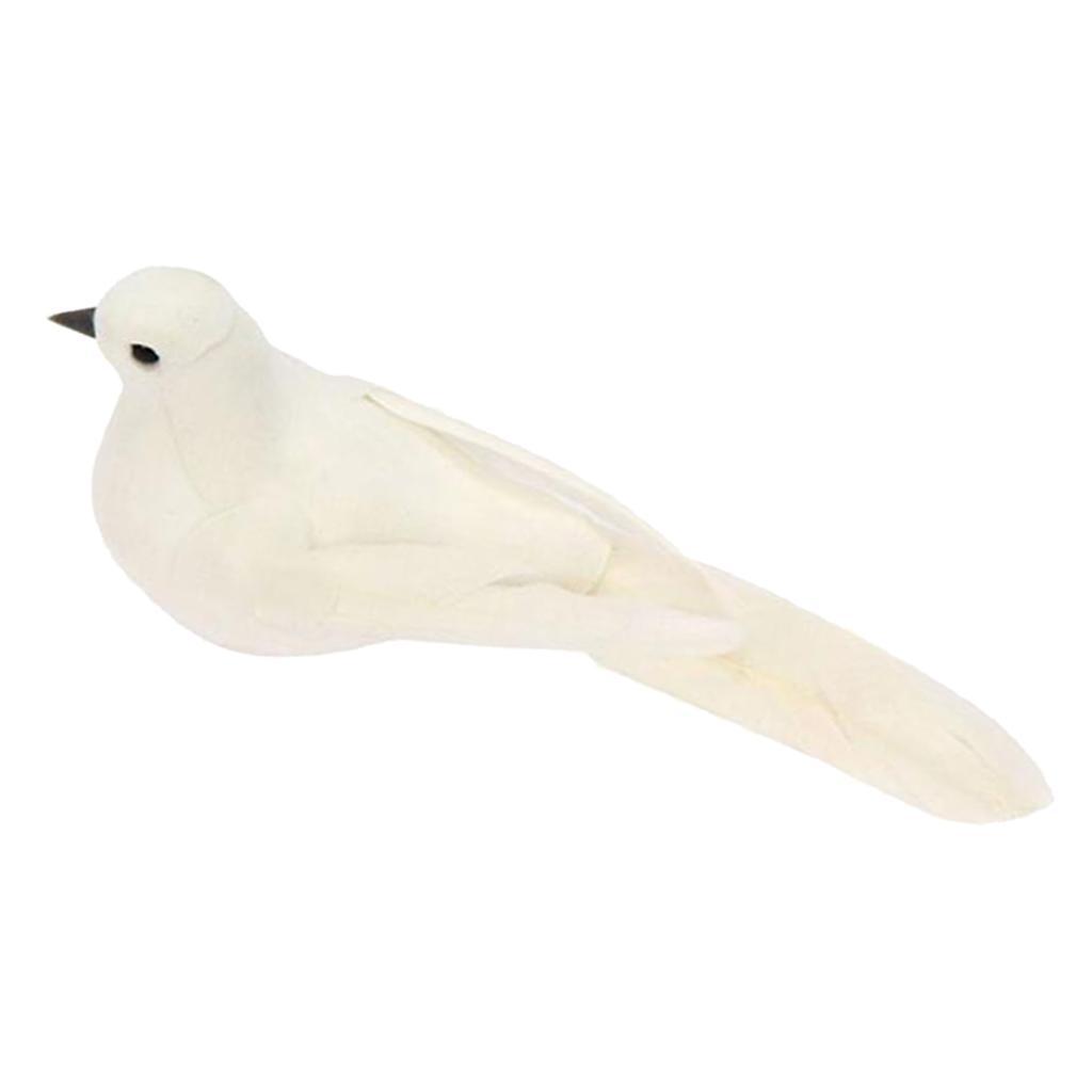 

Artificial Pigeon Dove Bird Statue Realistic Feathered Outdoor Garden Decor for Yard Pond Decoration Accessories белый