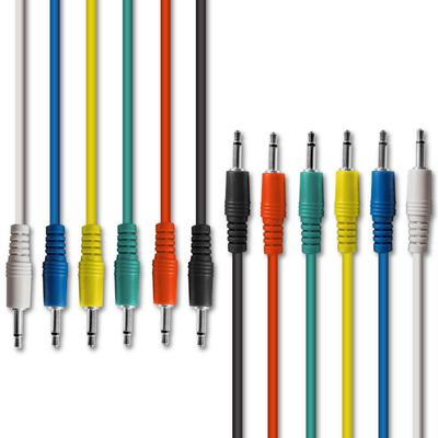 AxcessAbles TS To TS Unbalanced Mono Patch Cable Modular Synth Cord TS Audio Cable Eurorack Synthesizer Multicolor TS AUX Cord 6 Pack 1/8" (3.5mm)