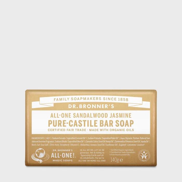 

Мыло для ванны из чистого кастильского мыла с сандалом и жасмином 140 г