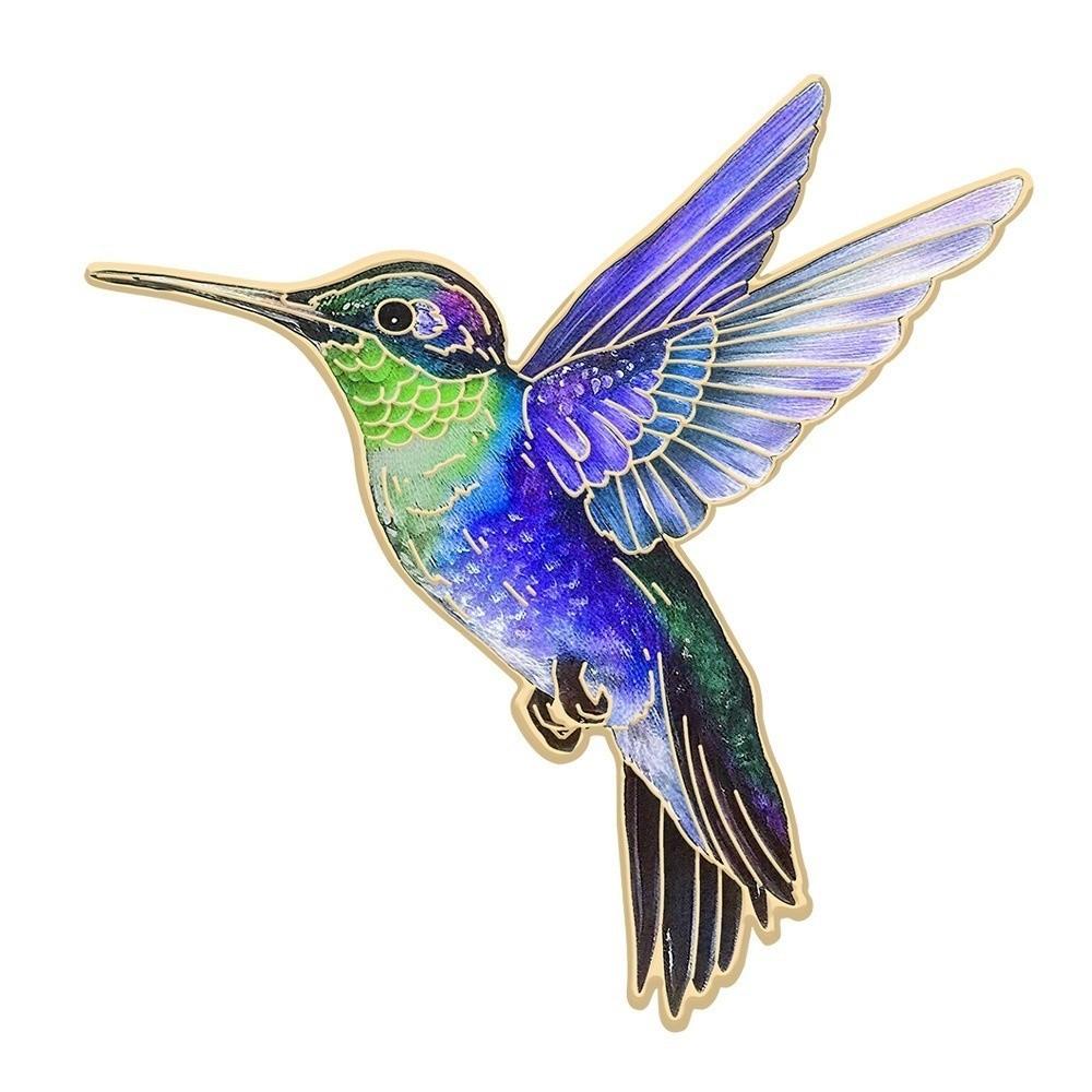 Animal Bird Badge Pin Light Luxury Bird Metal Pin Delicate Hummingbird Enamel Brooch  Gifts