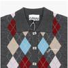 Ganni Women S Argyle Jacquard Polo Knit K2601 920
