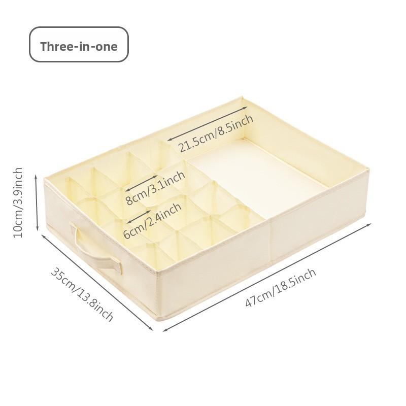 Fabric Underwear Organizer With Divided Compartments For Drawer Storage And Travel