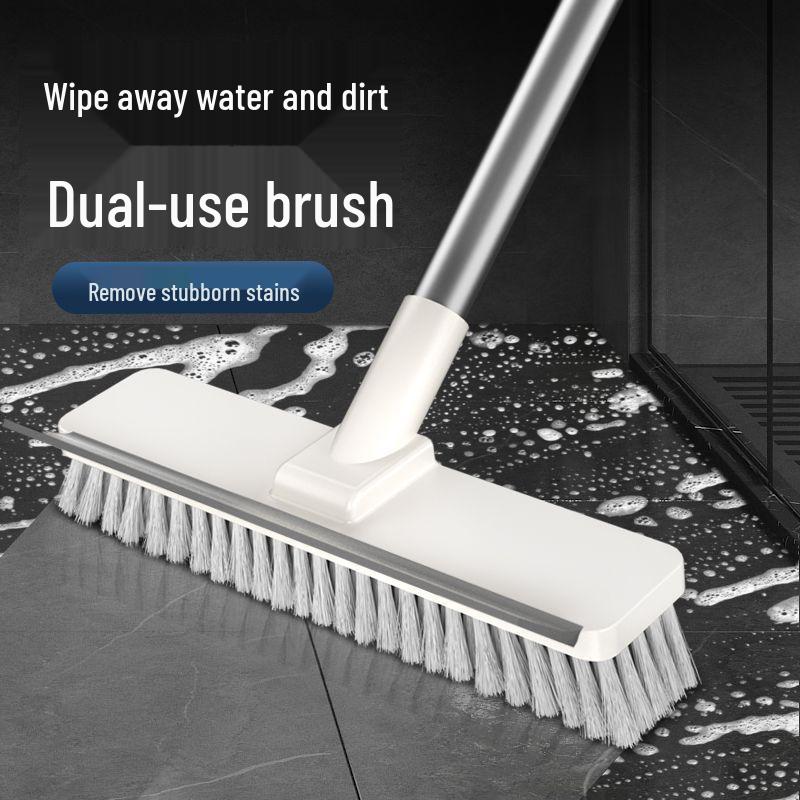 Long-Handled Stiff Bristle Bathroom and Tile Grout Scrub Brush