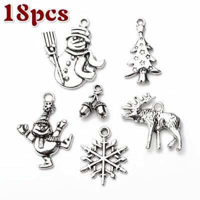 New Christmas Series Alloy Small Pendant Pendant Set DIY Handmade Jewelry Accessories 18pcs/3set