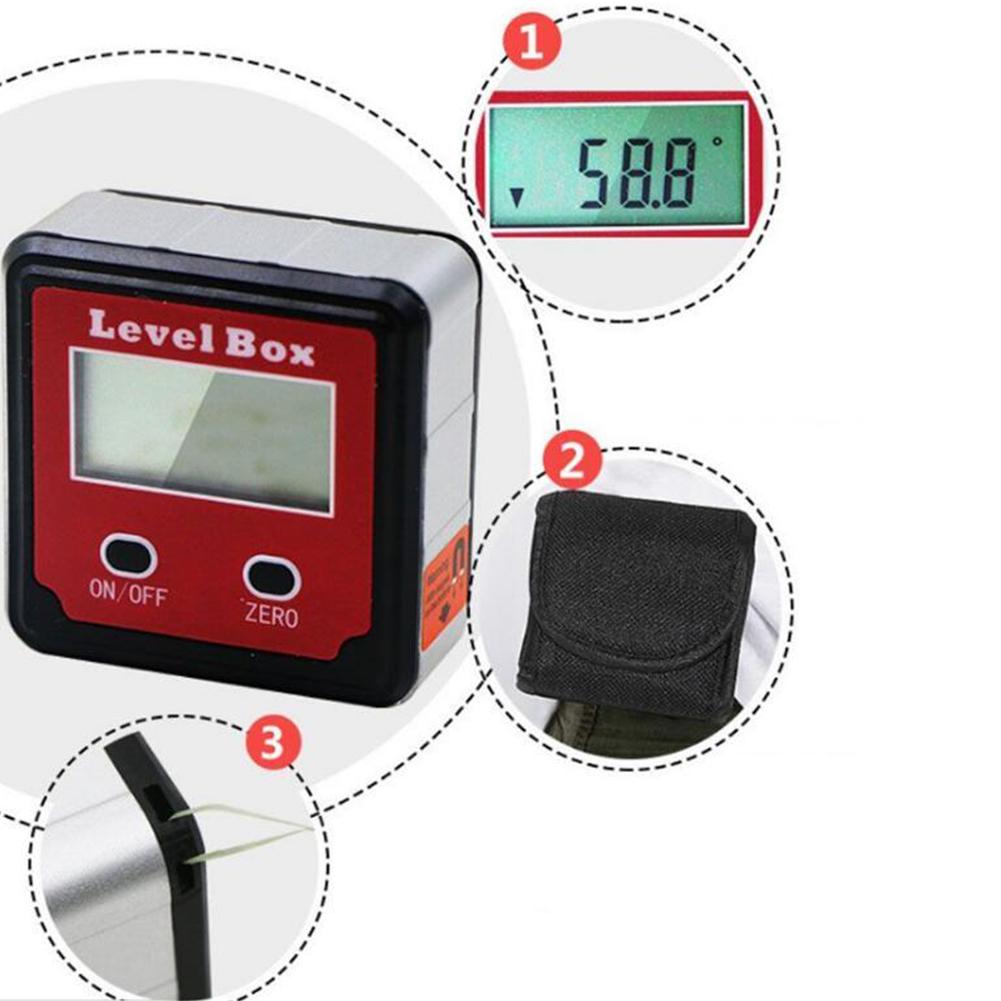 Red Precision Digital Protractor Inclinometer Level Box Angle Finder Bevel Box with Magnet Base