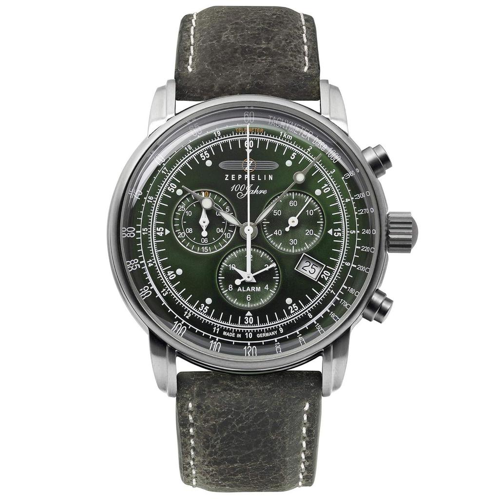 Zeppelin Wristwatch 8680-4 Mens Quartz Green Khaki