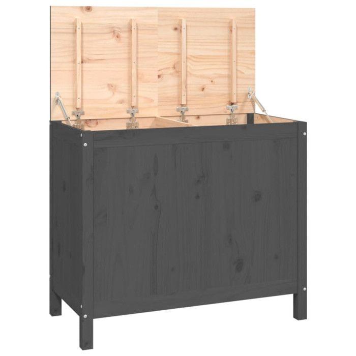 VidaXL Laundry Box Grey 88.5x44x76 Cm Solid Pine Wood 823581