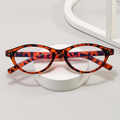 Trendy Oval Small Frame Anti-Blue Light Clear Lens Glasses for Daily Commute