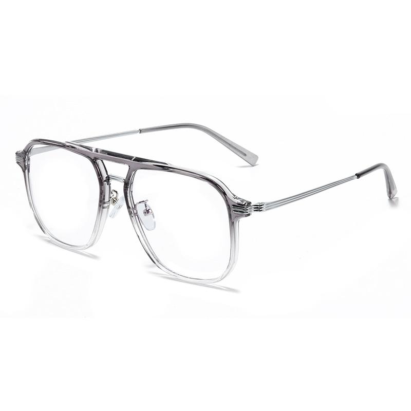 Double Beam Blue Light Blocking Nearsighted Glasses TR90 Square Prescription With Cylinder -0 5 To -6 For Women Men