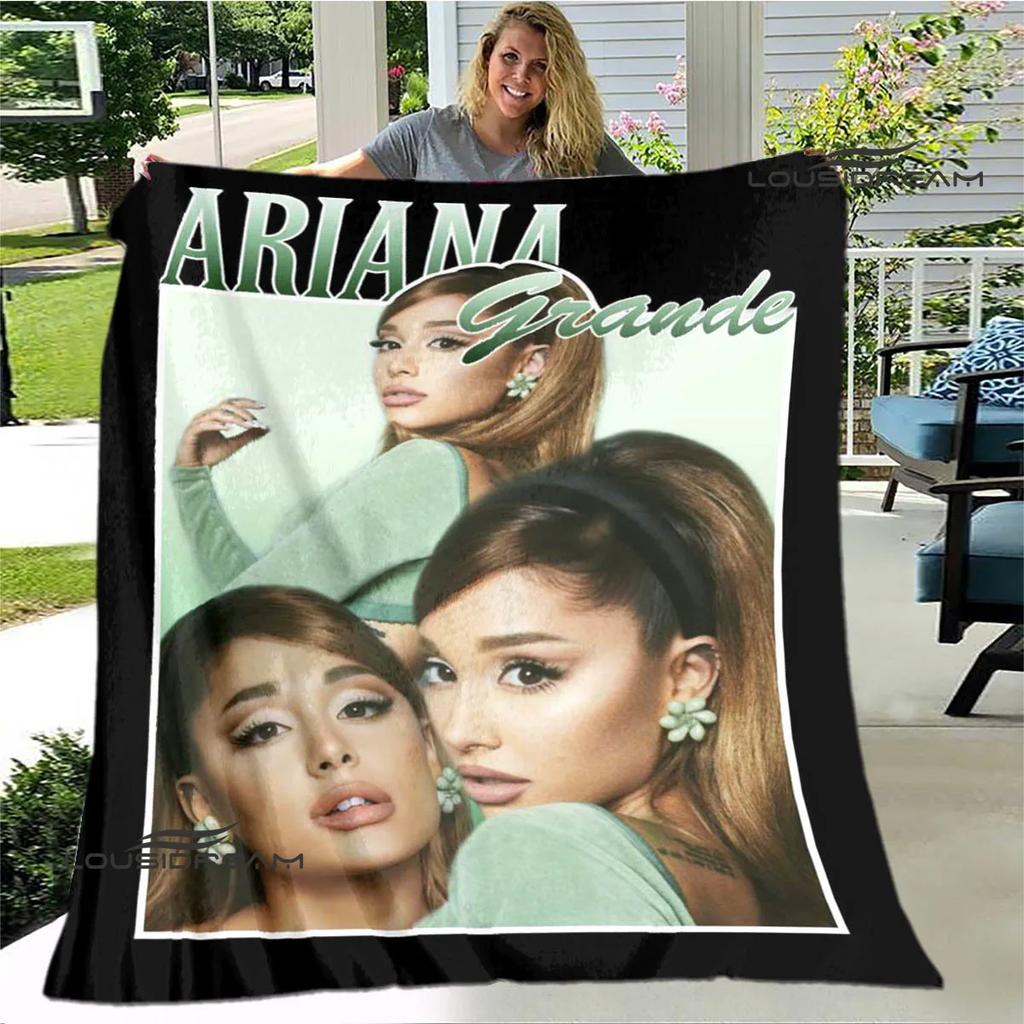 Singer Ariana grande printed blanket Flange Warm blanket soft and comfortable blankets bed linings cubre cama birthday gift