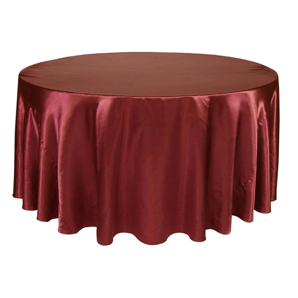 Round Satin Table Cloth Tablecloth Table Cover Overlay For Birthday Wedding Banquet Restaurant Festival Party Supply