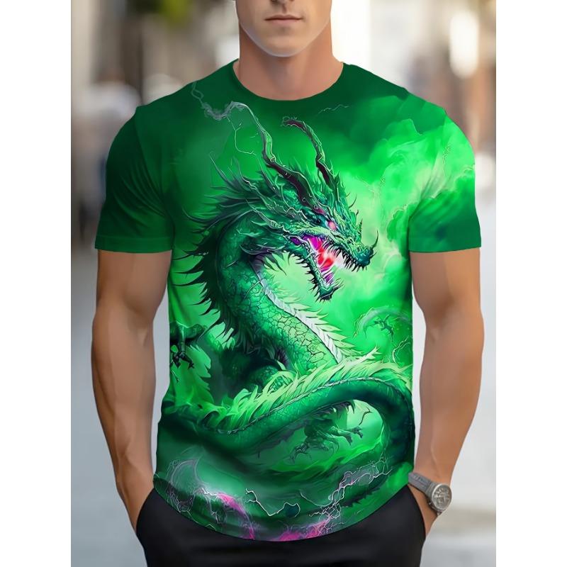 Large Fashion Dragon Printed T-shirt