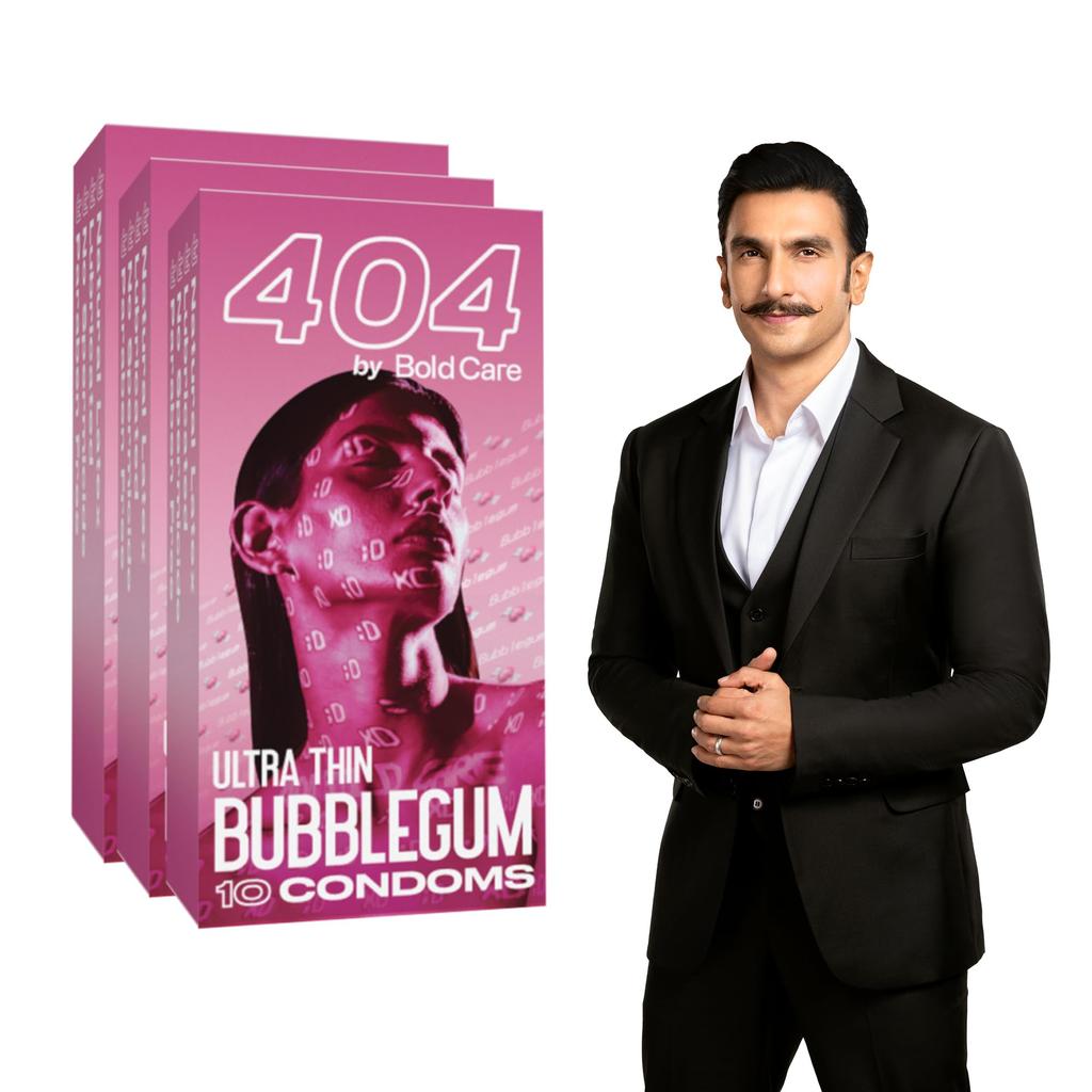 Bold Care 404 Super Ultra Thin Bubblegum Flavored Condoms For Men - (Pack of 3)