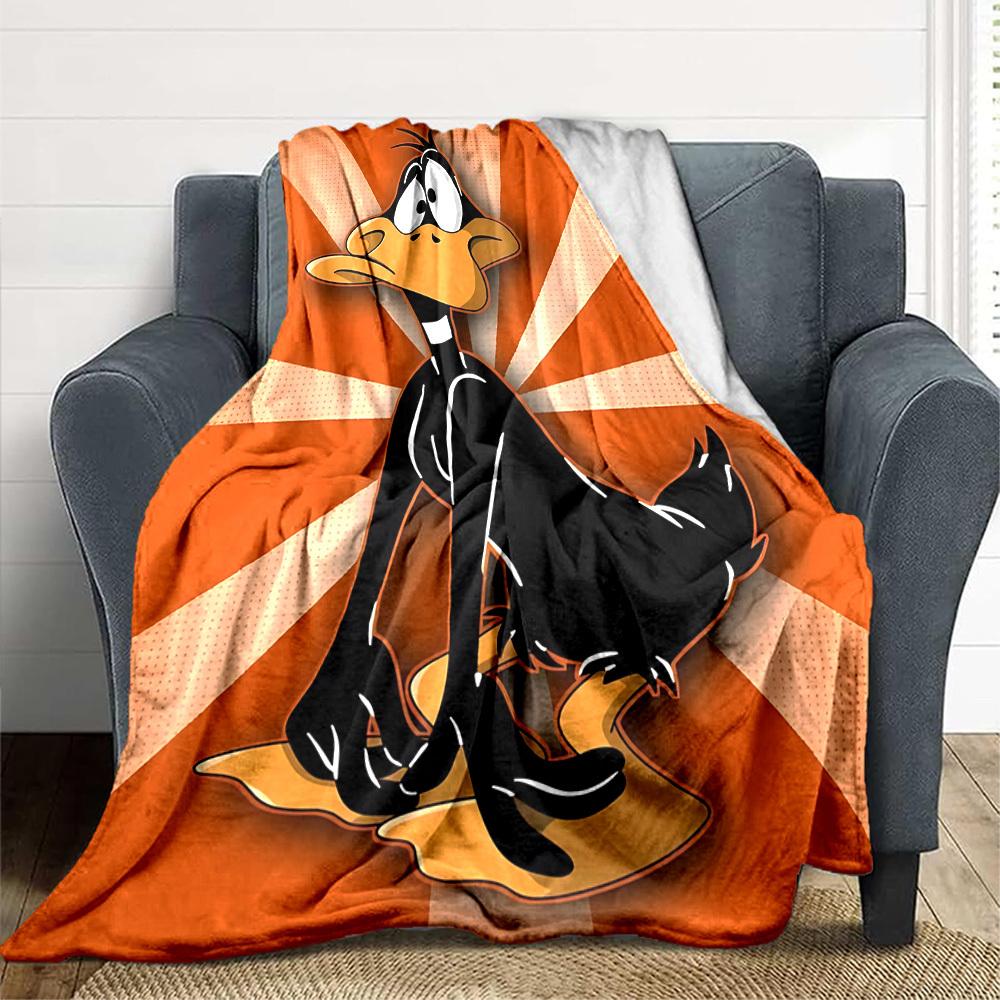 1pc Daffy Duck Blanket Lightweight Flannel Throw For Sofa, Bed, Travel, Camping, Livingroom, Office, Couch, Chair, And Bed