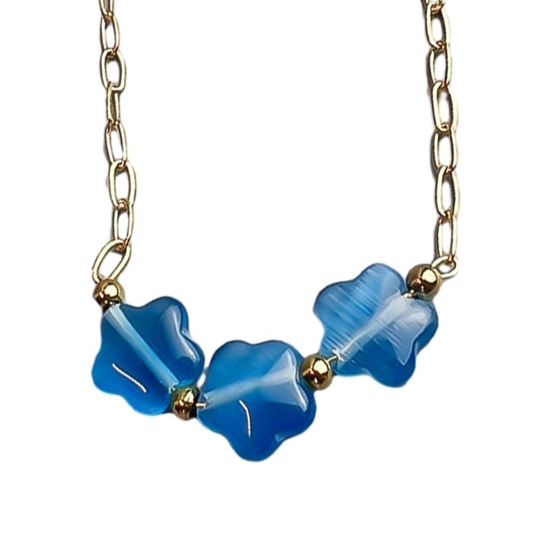 

Dopamine Flower Pendant Necklace Pendant Choker Unique Style Elegant Design Neck Jewelry Perfect Gift for Women Girls синій