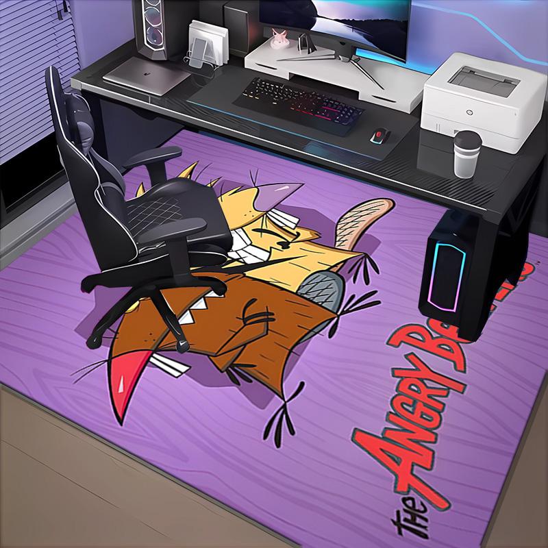 Angry Beavers Adventure Rug Office Carpet Non-Slip Mat, Chair Rug Floor Covering for Gaming, Bedroom, Living Room , Home Decor Christmas Gift