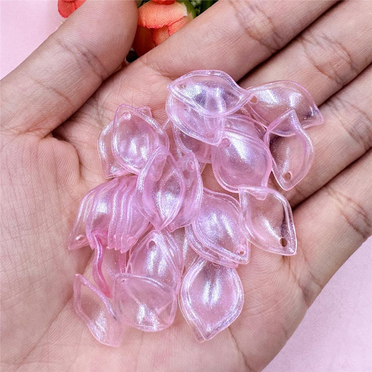 

Творческий материал для самостоятельного изготовления бусины из листьев 13,3 мм*19,6 мм, браслет-подвеска 200 шт./компл., изготовление ювелирных изделий, серьги для волос, украшения из акриловой пудры с блестками розовый